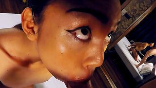 Handcuffed Femboy’s Hot Blowjob Thumb