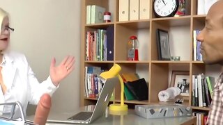 Doctor GRANDMA with sizable melons impaled deep on wild bla Thumb