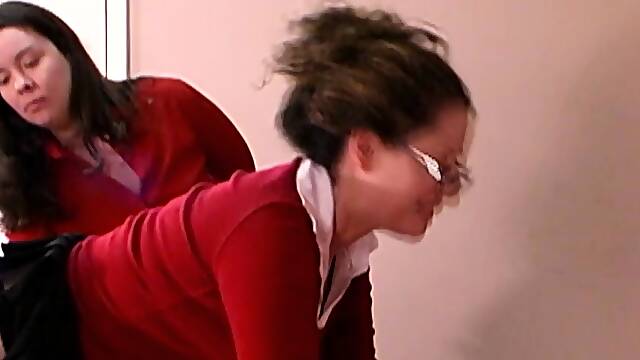 Kinky amateur lesbian spanking party
