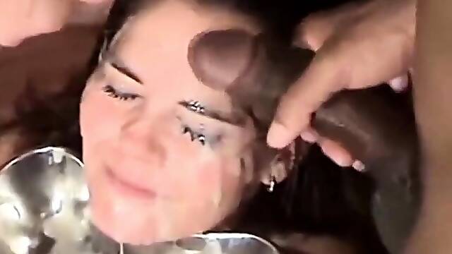 Amateur interracial creampie gangbang