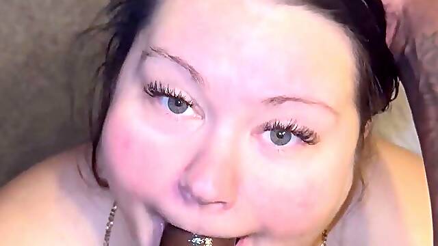 Amateur student blowjob on the balcony pov
