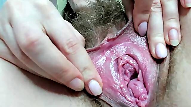 Sweet beauty masturbating on webcam close up