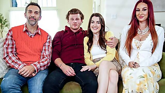 Seductive Artemisia Love and Becca Blair at blowjob scene