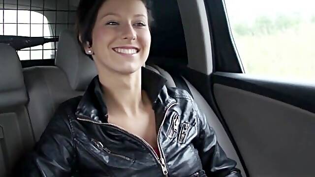 Girl with big boobs gets fucked in public