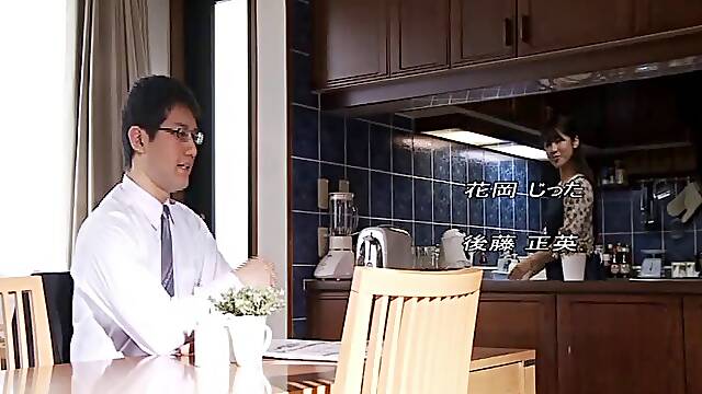 Sweet housewife goes to bed with a man and makes love to him