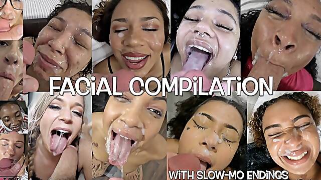 Facial Cumpilation – 20 cumshot facials!