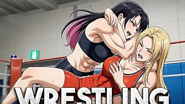 Female Wrestling Animation - Rika Dominates Her Opponent With Pure Muscle And Skill